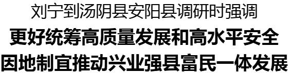 刘宁到汤阴县安阳县调研