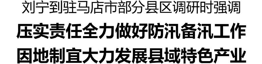 刘宁到驻马店市部分县区调研